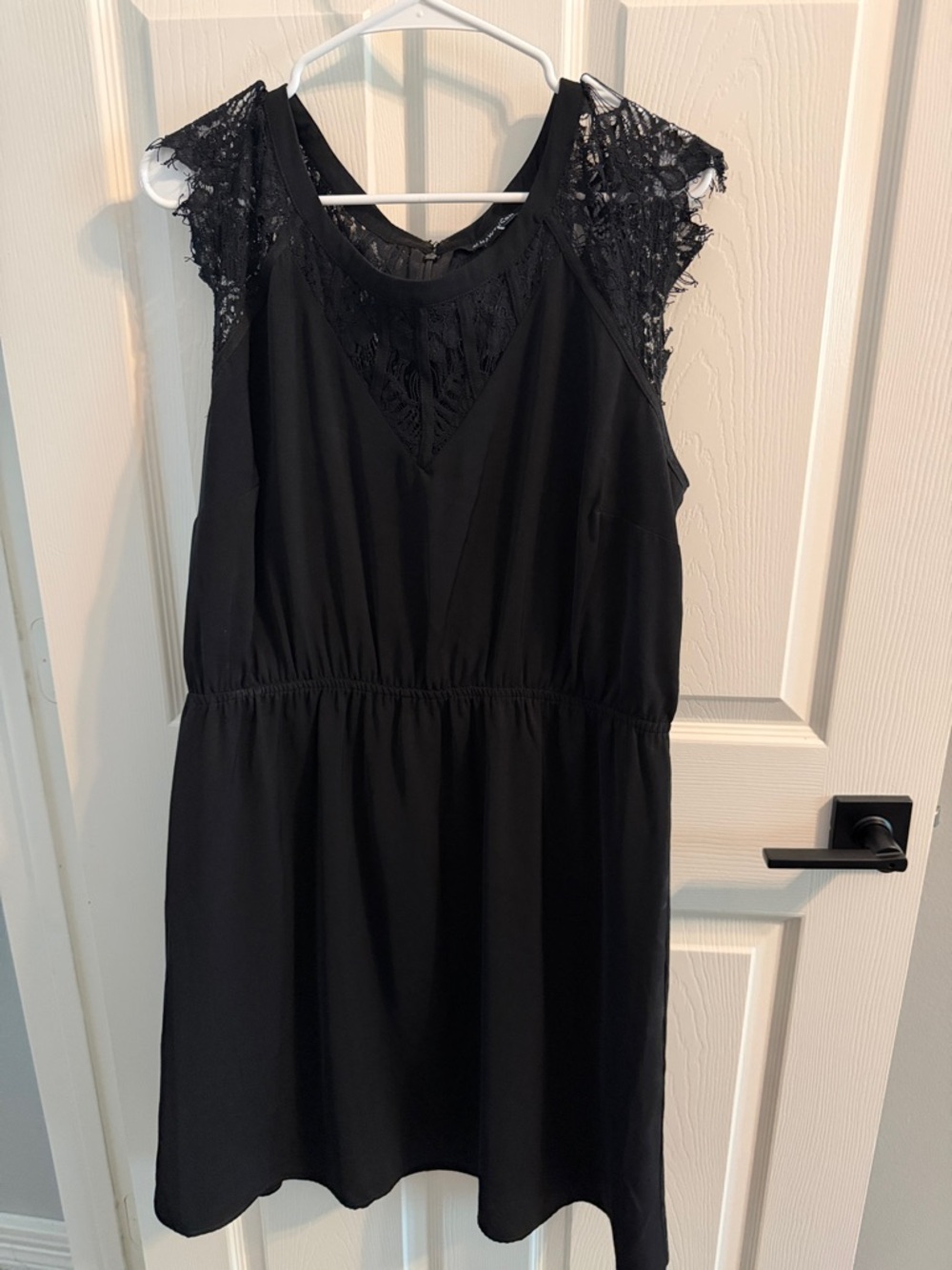 Black Lace-Trim Dress